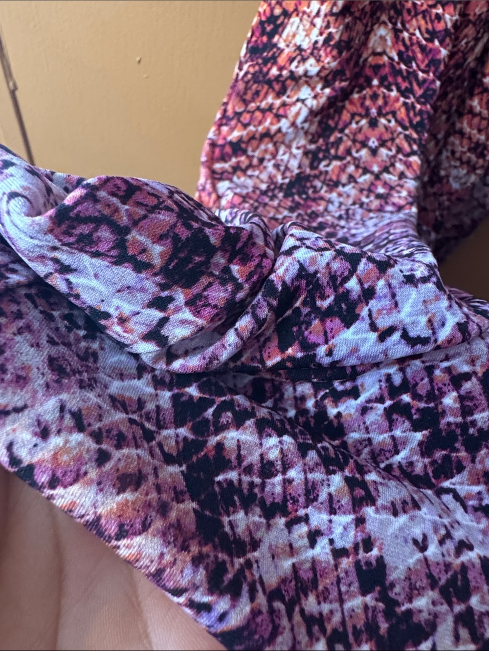 Liz Claiborne Pink and Orange Printed Midi Wrap Dress with V-Neck - Picture 7 of 12